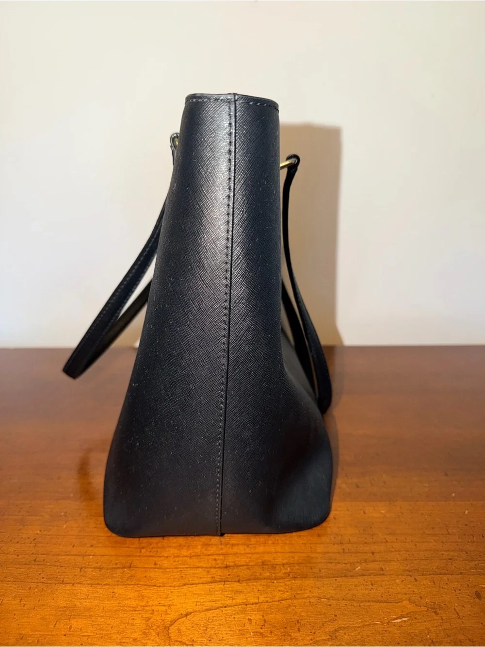 Kate Spade Black Structured Tote with Gold Accents - Picture 6 of 15